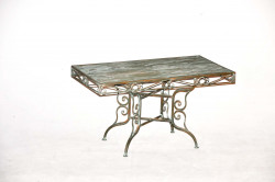 Table Basse en fer forgé vert de gris