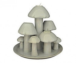 Bougeoir design laqué blanc champignon Céramique Blanche GM