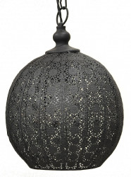 Lanterne orientale boule fer forgé marron