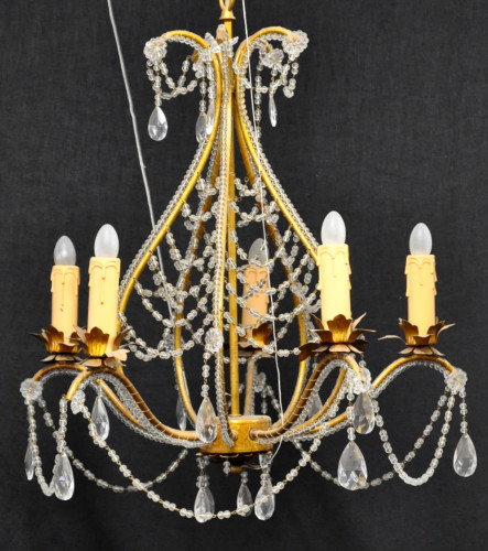 Lustre pampilles Or à guirlandes