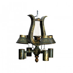 Lustre en tole peinte Style Empire vert