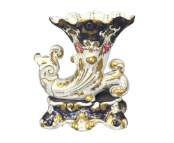 Vase cornet bleu style" Vieux Paris