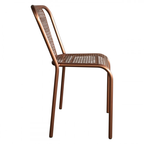 Chaise en métal style vintage couleur cuivrée