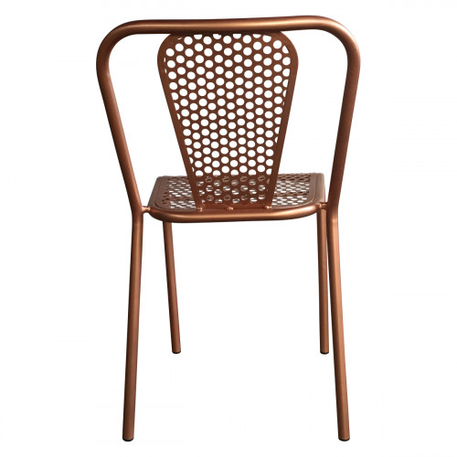 Chaise en métal style vintage couleur cuivrée