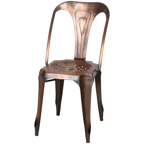 Chaise en métal couleur cuivrée style Vintage collection Loftoten