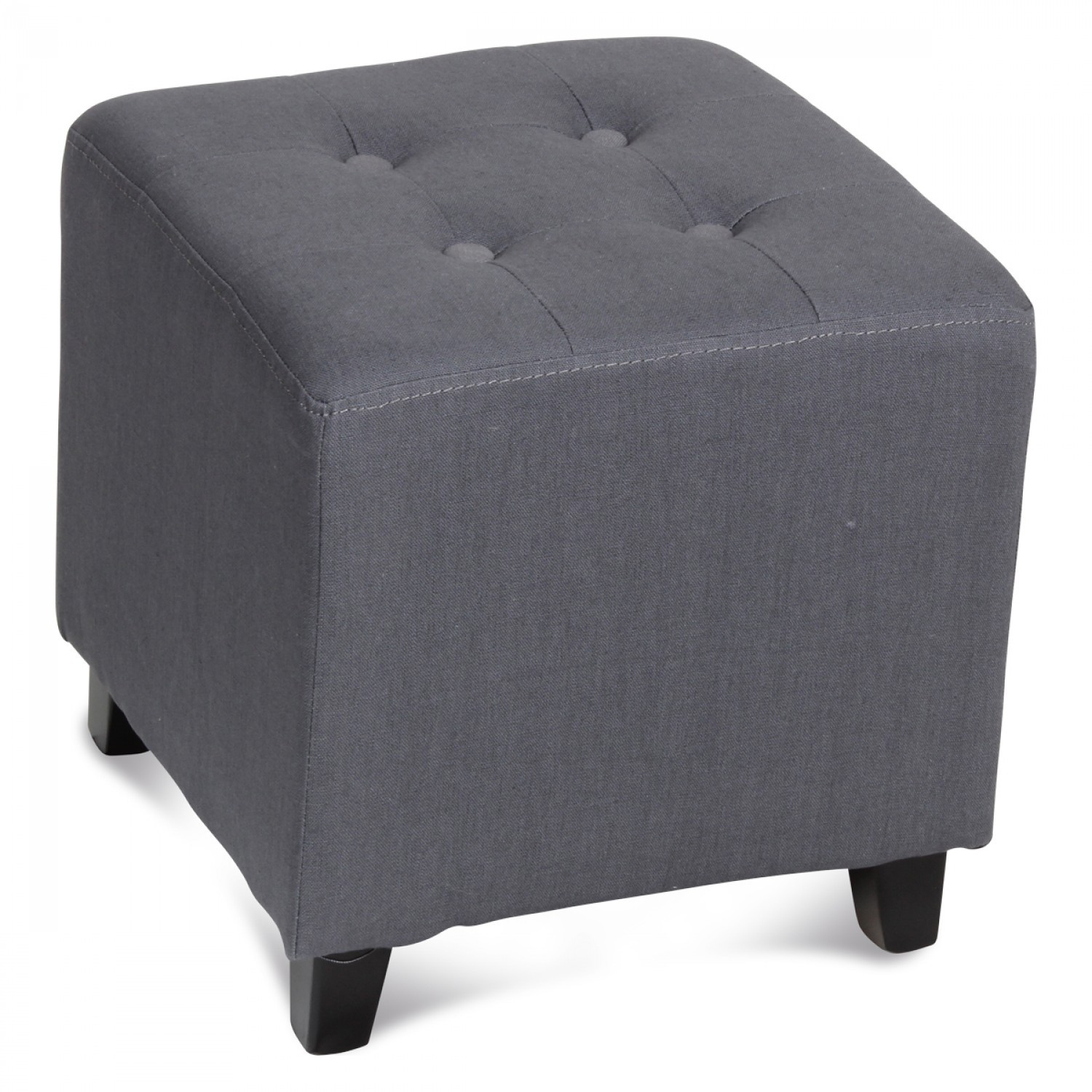 Pouf Carre Capitonne Gris Demeure Et Jardin