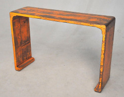 Console bois design orange patine