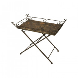 Table d appoint pliante plateau marbre - Demeure et Jardin