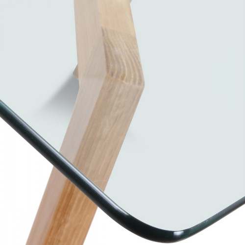 Table Rectangulaire Plateau de verre Style Scandinave
