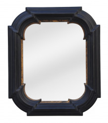 Miroir gothique noir et or  - 56 x 66 cm