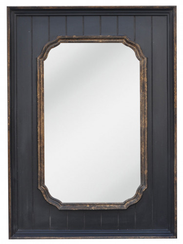 Miroir boiserie Noir et viel or - 80 x 110 cm