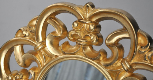 Miroir Baroque Dore Italien rond