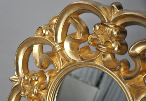 Miroir Baroque Dore Italien rond