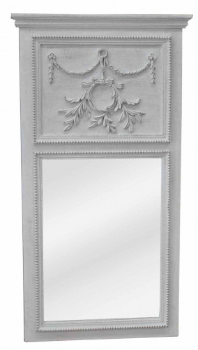 Miroir Trumeau de style Louis XVI Stone White trumeau boiserie - 65 x 120 cm