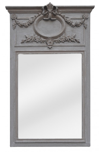Miroir Trumeau boiserie de style Louis XVI House Grey - 59 x 102 cm