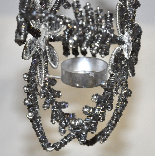 Decoration etoile des neiges perles noires Lanterne étoile black