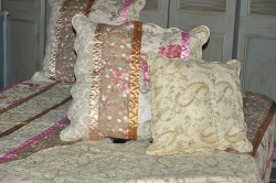 Housse de coussin imprimé Fleurs avec ruban